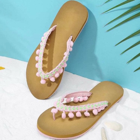 Shoes - NWT Pom Pom Sandals